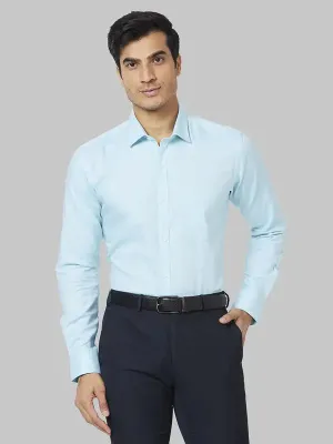 Park Avenue Men Blue Slim Fit Structure Cotton Shirt