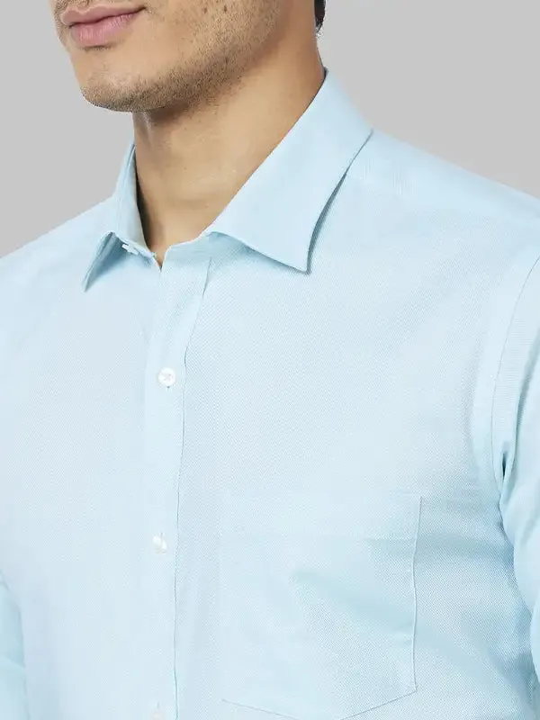 Park Avenue Men Blue Slim Fit Structure Cotton Shirt