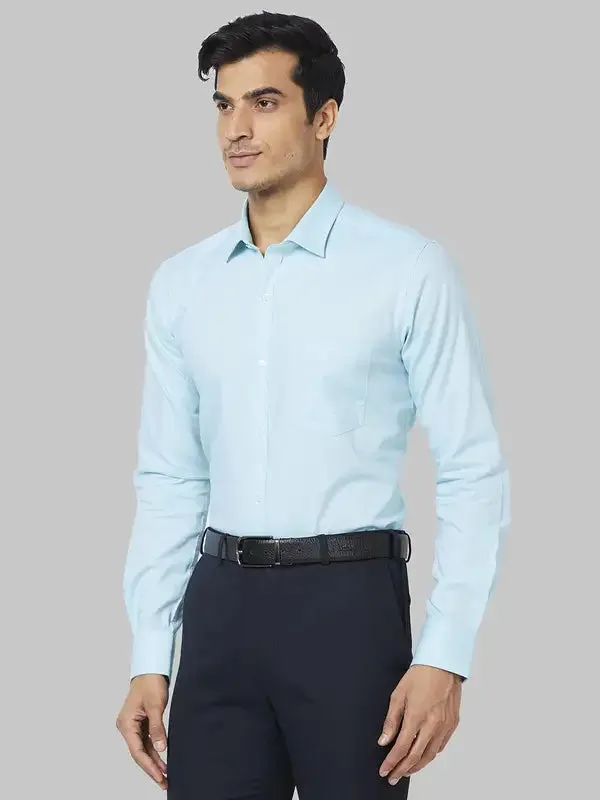 Park Avenue Men Blue Slim Fit Structure Cotton Shirt