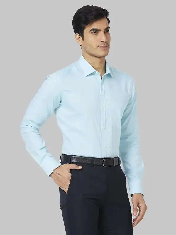 Park Avenue Men Blue Slim Fit Structure Cotton Shirt