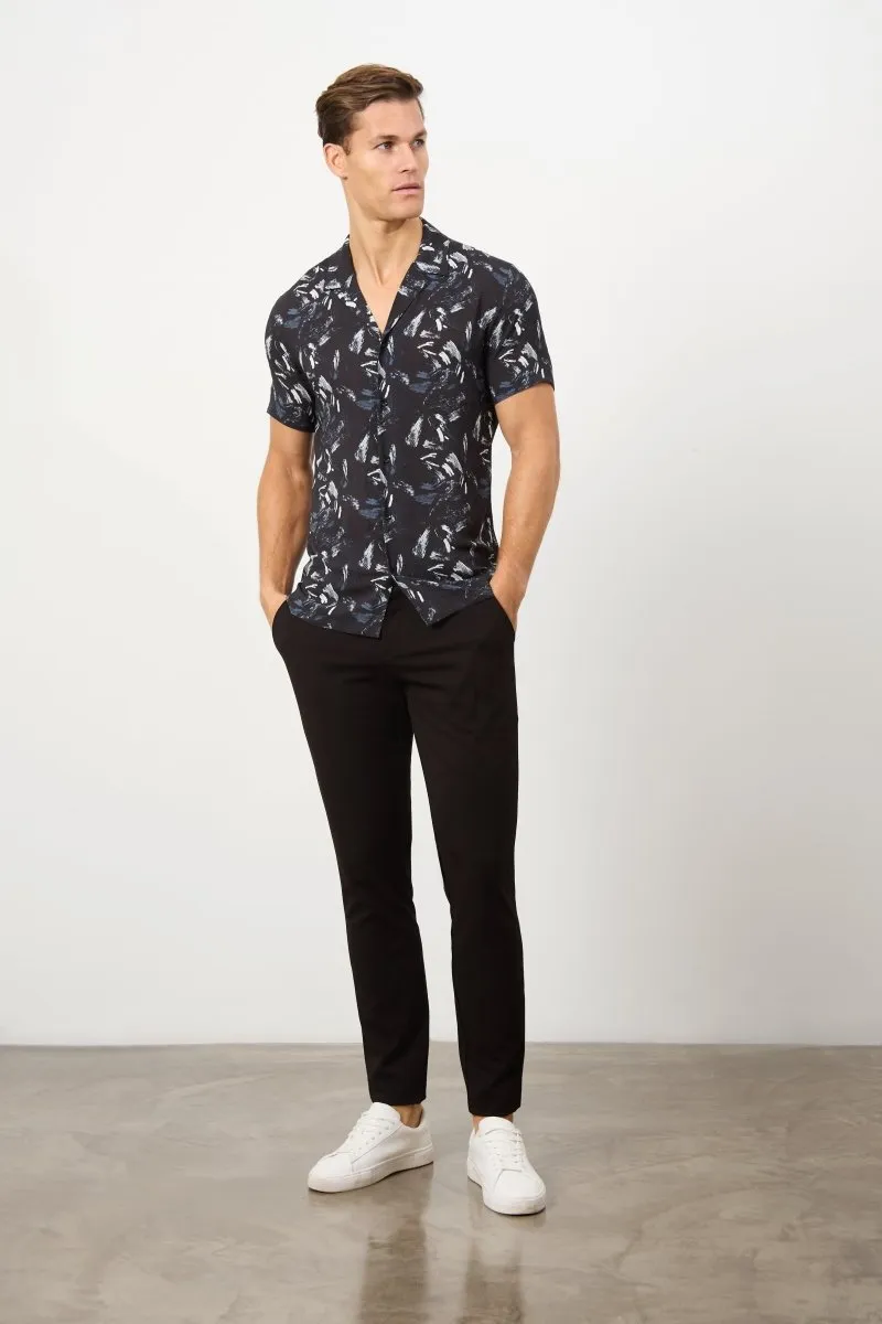 Printed Shirt in Brush Stroke