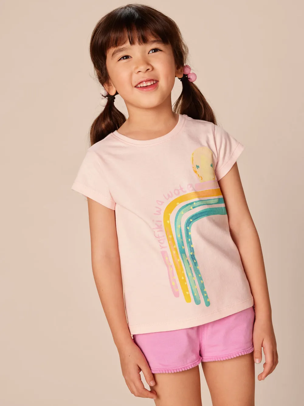 Rainbow Octopus Graphic Tee, Rosita Pink