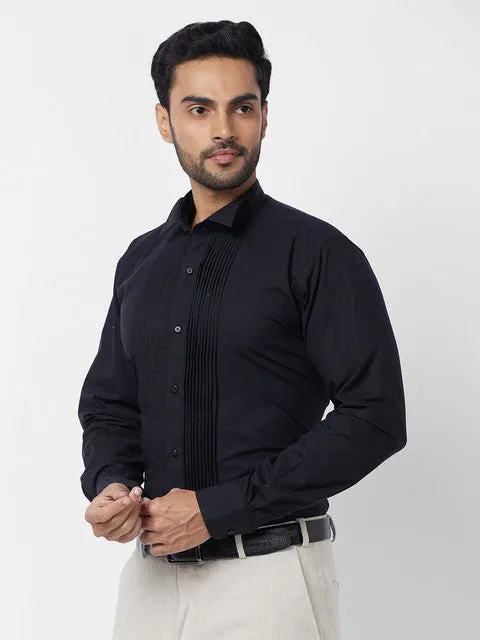 Raymond Men Black Stripe Contemporary Fit Cotton Formal Shirt