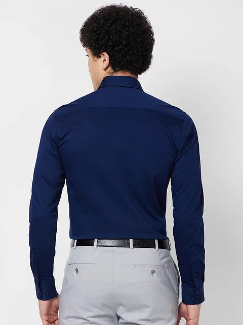 Raymond Men Blue Structured Slim Fit Cotton Formal Shirts