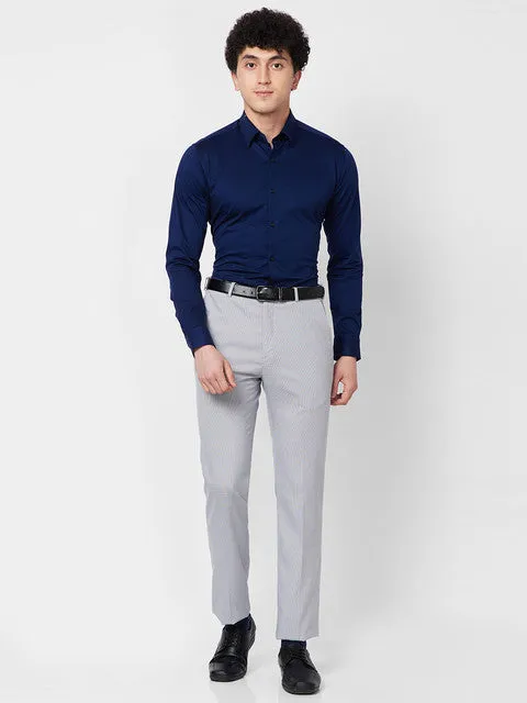 Raymond Men Blue Structured Slim Fit Cotton Formal Shirts
