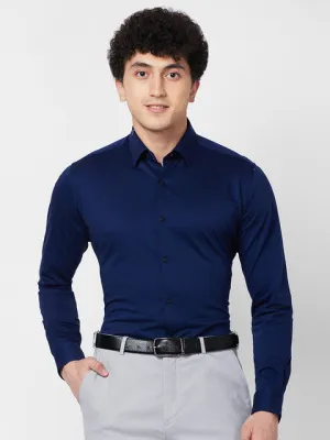 Raymond Men Blue Structured Slim Fit Cotton Formal Shirts