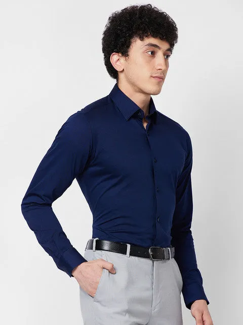 Raymond Men Blue Structured Slim Fit Cotton Formal Shirts