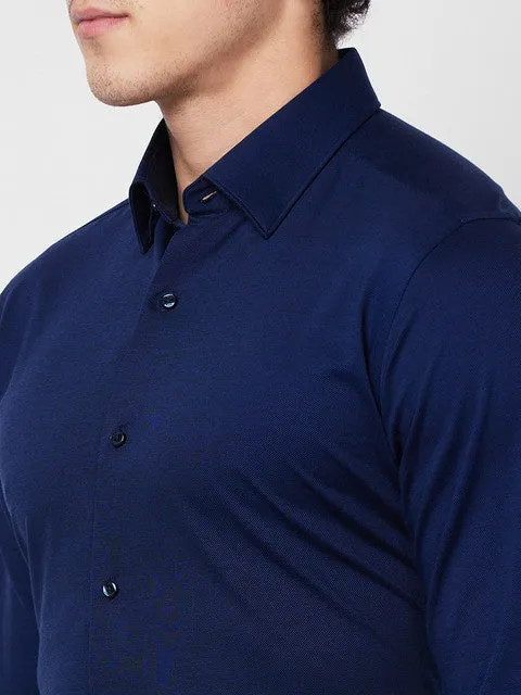 Raymond Men Blue Structured Slim Fit Cotton Formal Shirts
