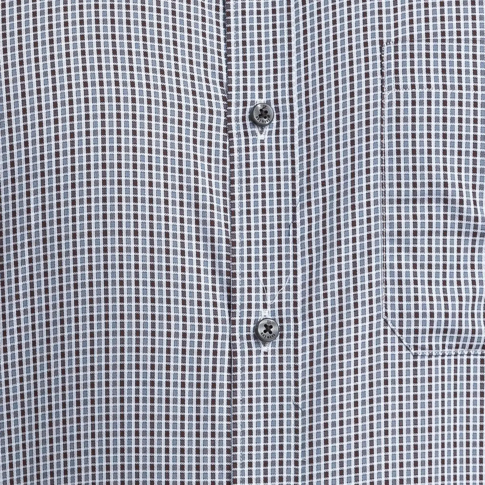 Raymond Men Brown Checks Contemporary Fit Cotton Full Sleeve Shirts