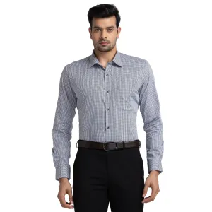 Raymond Men Brown Checks Contemporary Fit Cotton Full Sleeve Shirts