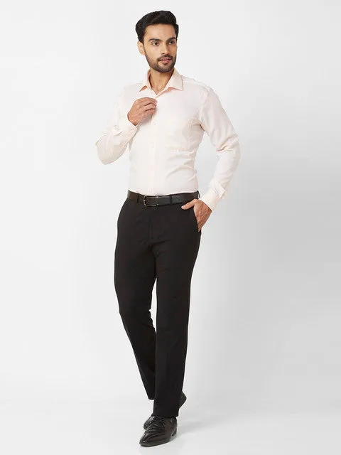 Raymond Men Orange Structured Contemporary Fit Cotton Wrinkle Free Formal Shirt