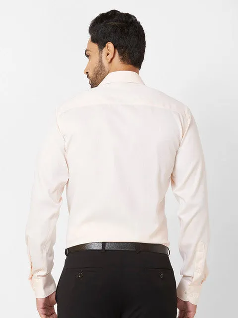Raymond Men Orange Structured Contemporary Fit Cotton Wrinkle Free Formal Shirt