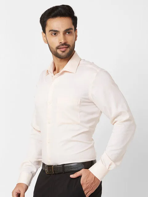 Raymond Men Orange Structured Contemporary Fit Cotton Wrinkle Free Formal Shirt