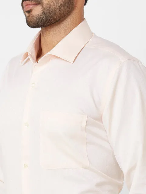 Raymond Men Orange Structured Contemporary Fit Cotton Wrinkle Free Formal Shirt