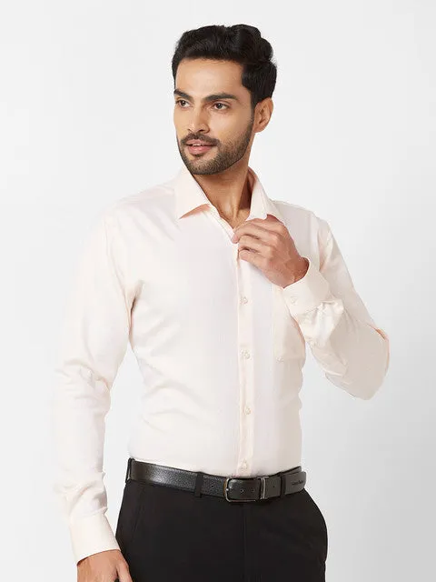 Raymond Men Orange Structured Contemporary Fit Cotton Wrinkle Free Formal Shirt