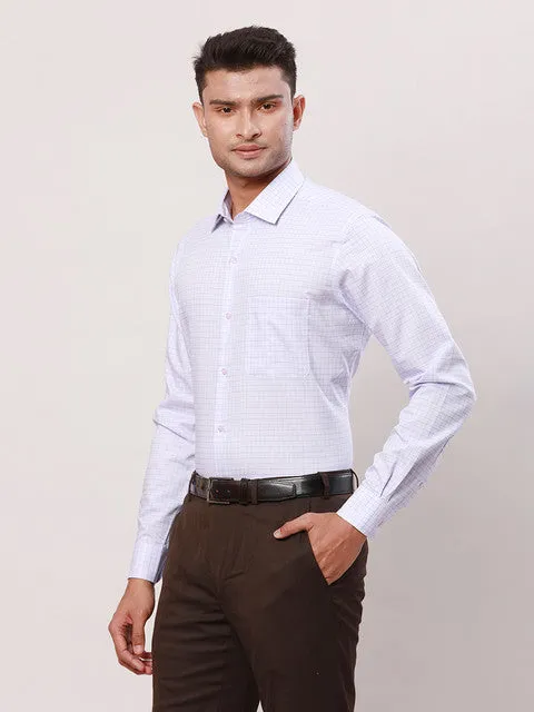 Raymond Men Purple Checks Contemporary Fit Cotton Wrinkle Free Formal Shirt