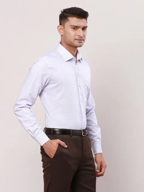 Raymond Men Purple Checks Contemporary Fit Cotton Wrinkle Free Formal Shirt