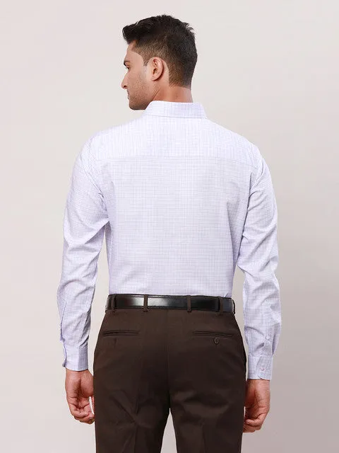 Raymond Men Purple Checks Contemporary Fit Cotton Wrinkle Free Formal Shirt