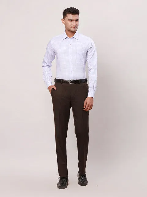 Raymond Men Purple Checks Contemporary Fit Cotton Wrinkle Free Formal Shirt