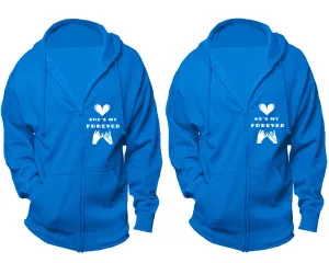 She's My Forever & He's My Forever Couple Matching Zipper Hoodies – Unisex, Sold Separately in All Sizes, Stylish and Comfortable