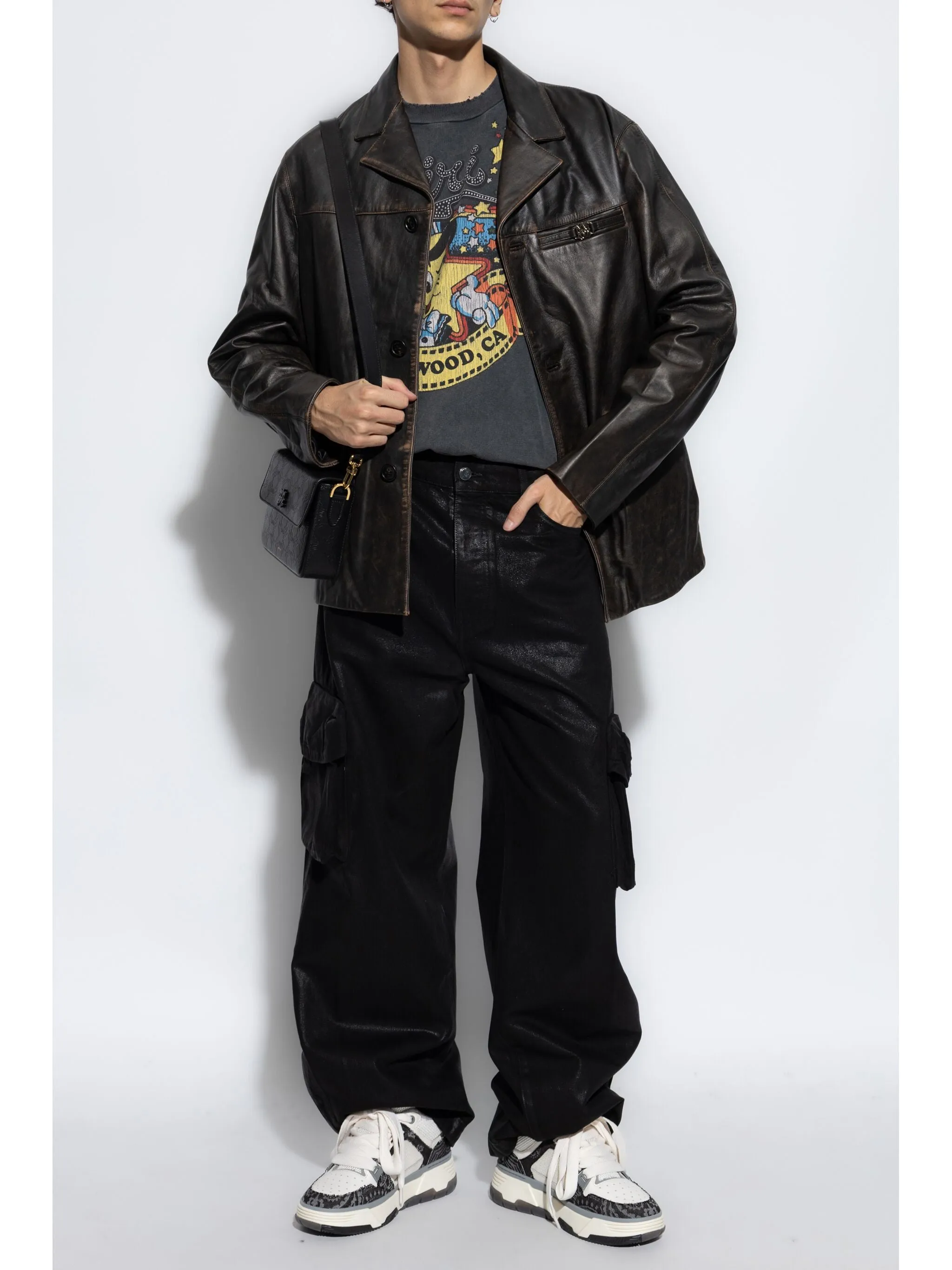 Single-Breasted Leather Jacket
