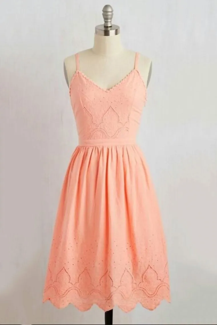 Spaghetti Straps Homecoming Dresses A Line Chiffon & Lace