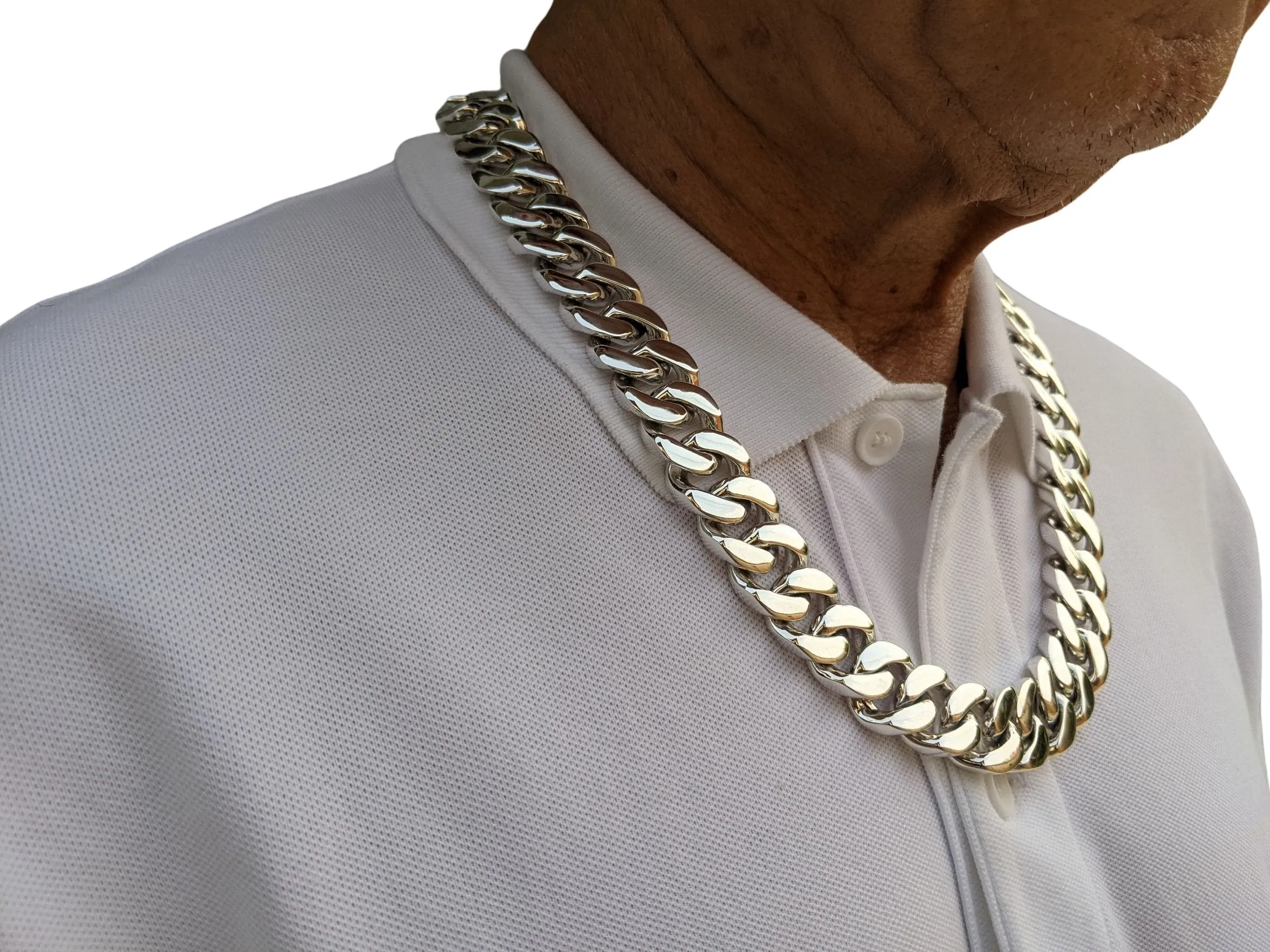Sterling Silver Mens Cuban Link Chain Necklace