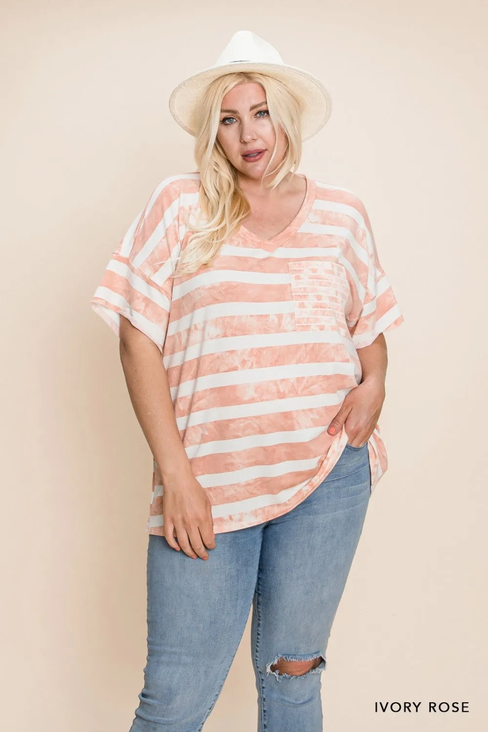 Striped Pocket Top, Rose