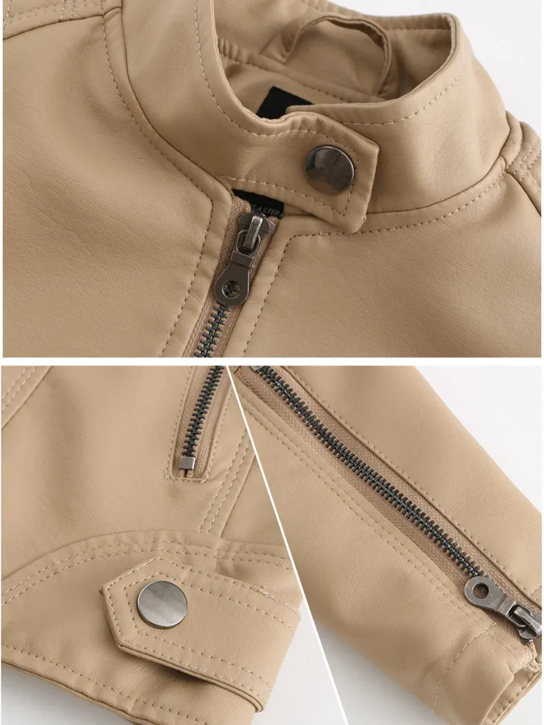 Stylish Casual Leather Moto Jacket