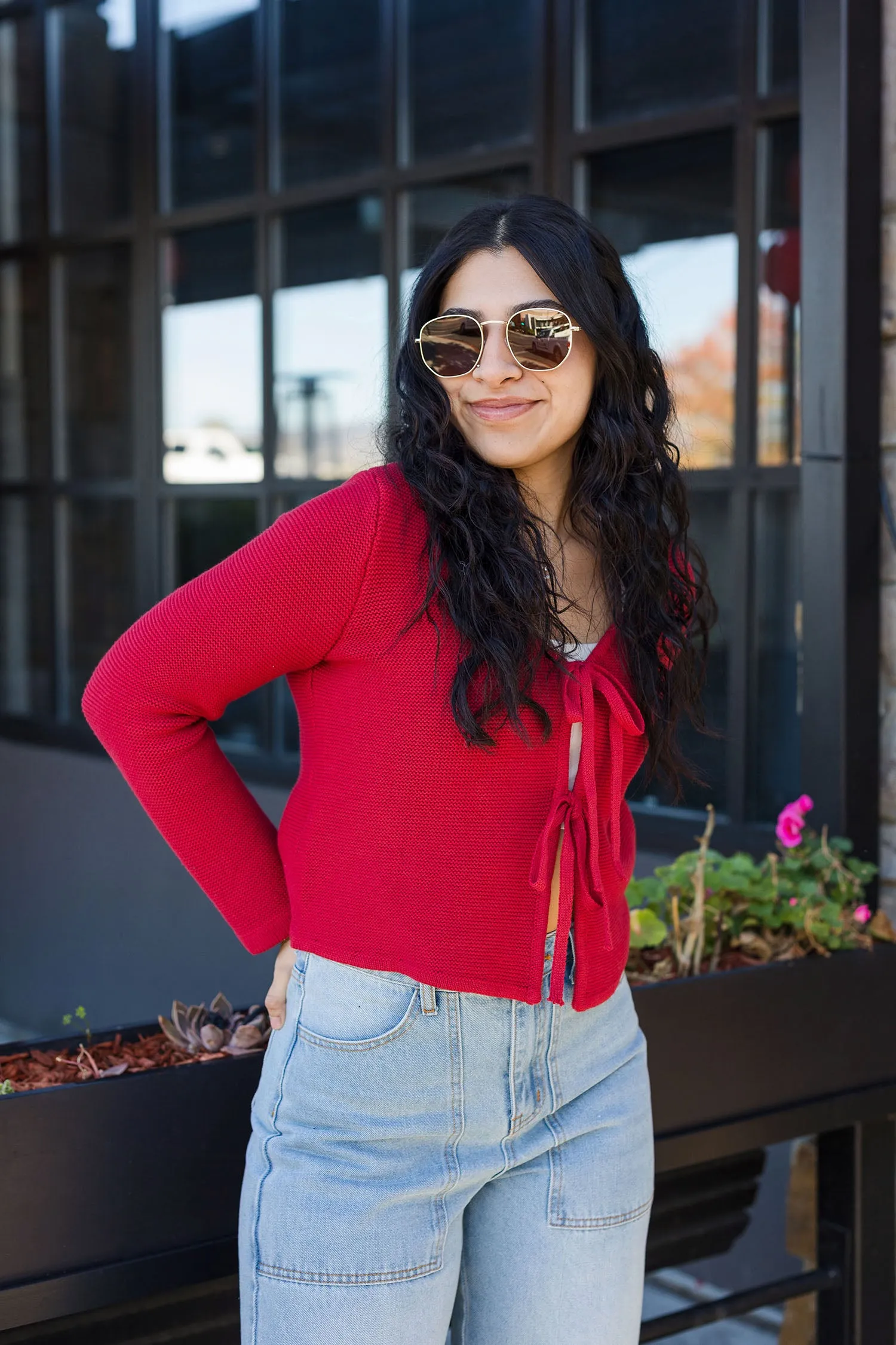 The Like To Love Tie Front Cardigan Sweater