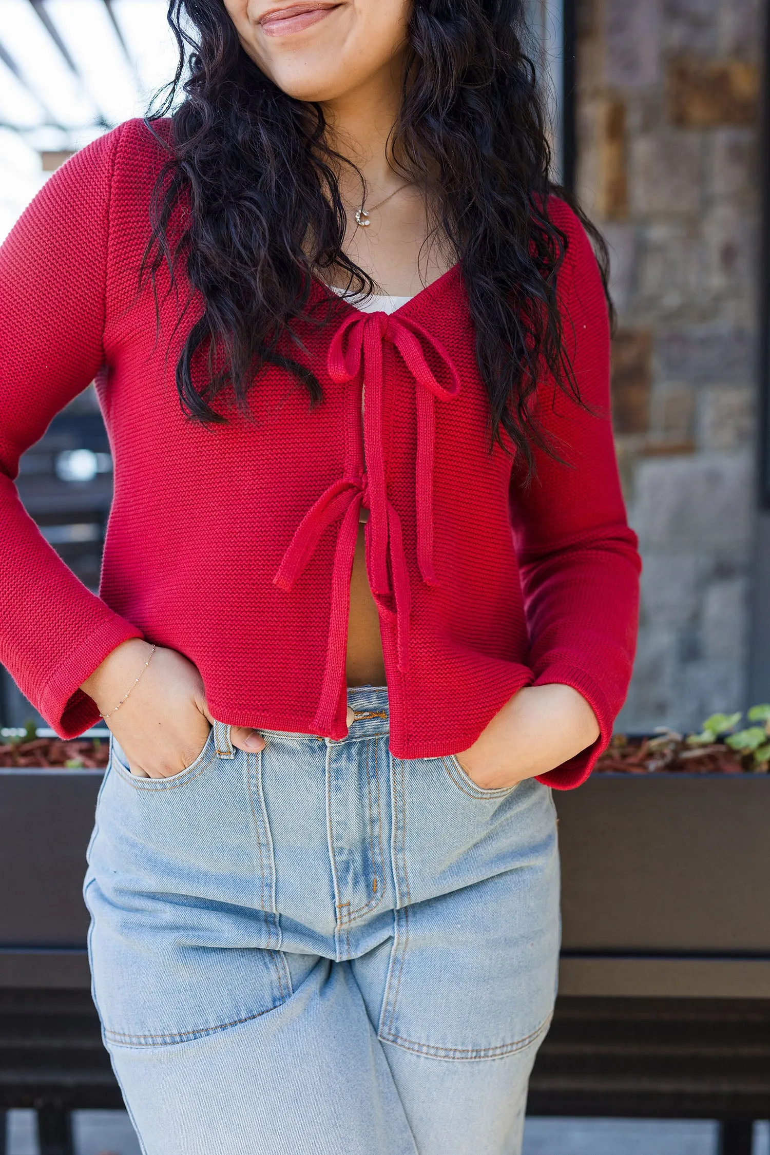 The Like To Love Tie Front Cardigan Sweater