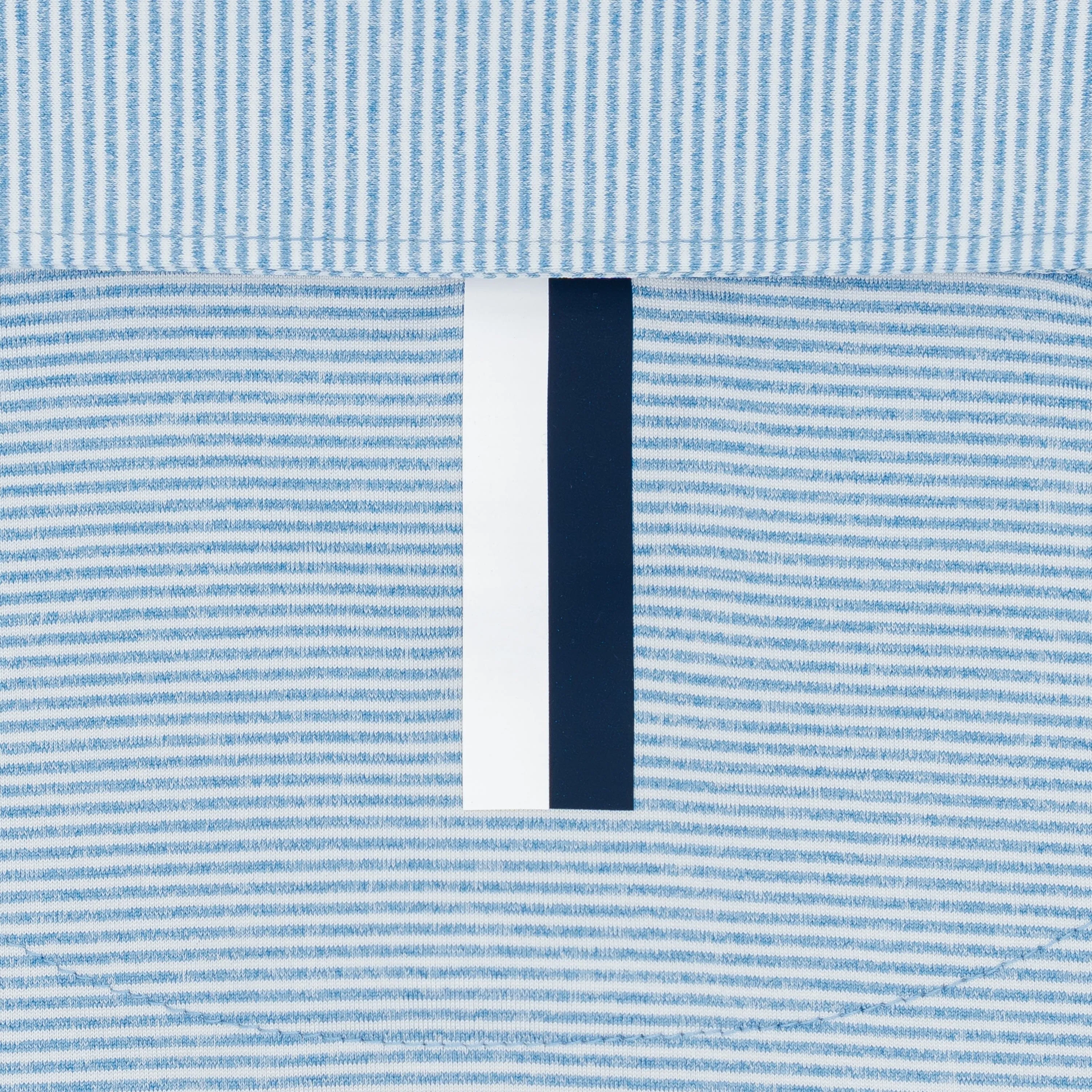 The Whaler Heather Stripe | Long Sleeve Performance Polo | The Whaler Heather Stripe - Birdie Blue/White