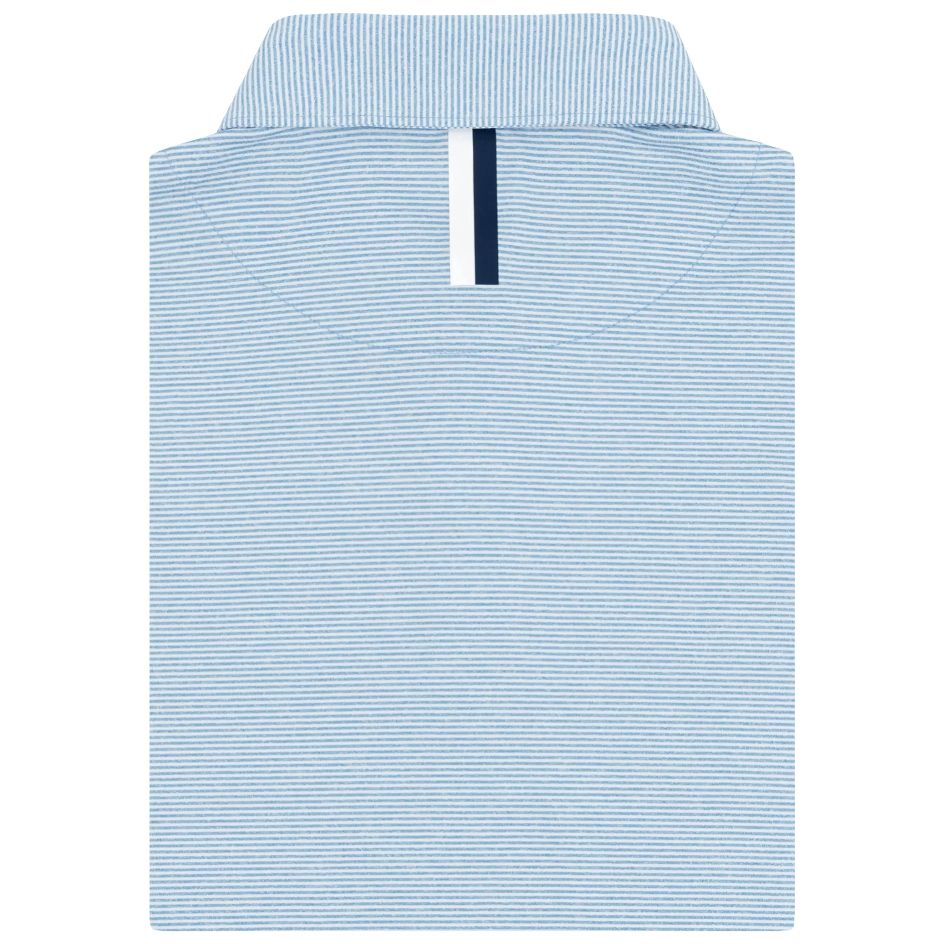 The Whaler Heather Stripe | Long Sleeve Performance Polo | The Whaler Heather Stripe - Birdie Blue/White