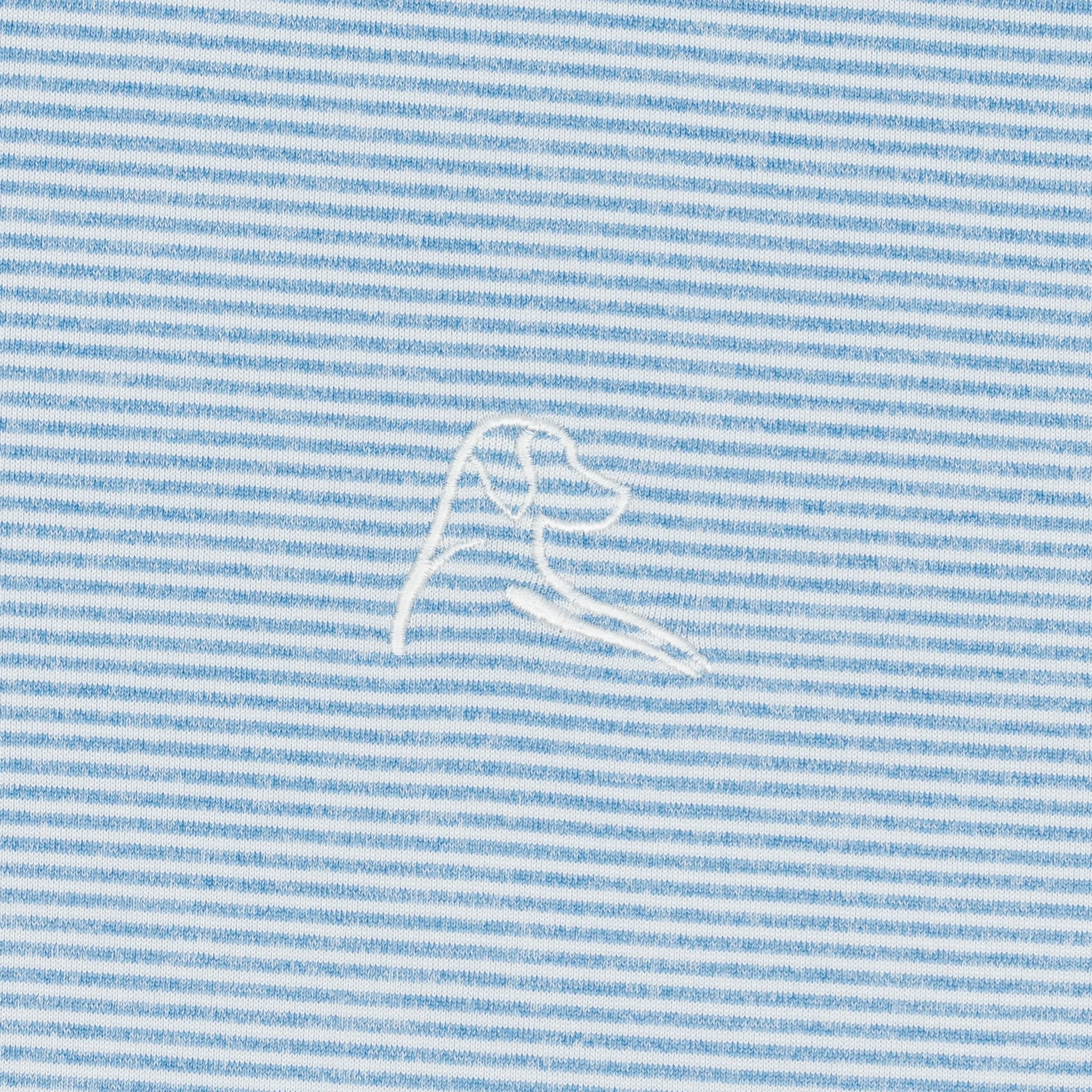 The Whaler Heather Stripe | Long Sleeve Performance Polo | The Whaler Heather Stripe - Birdie Blue/White