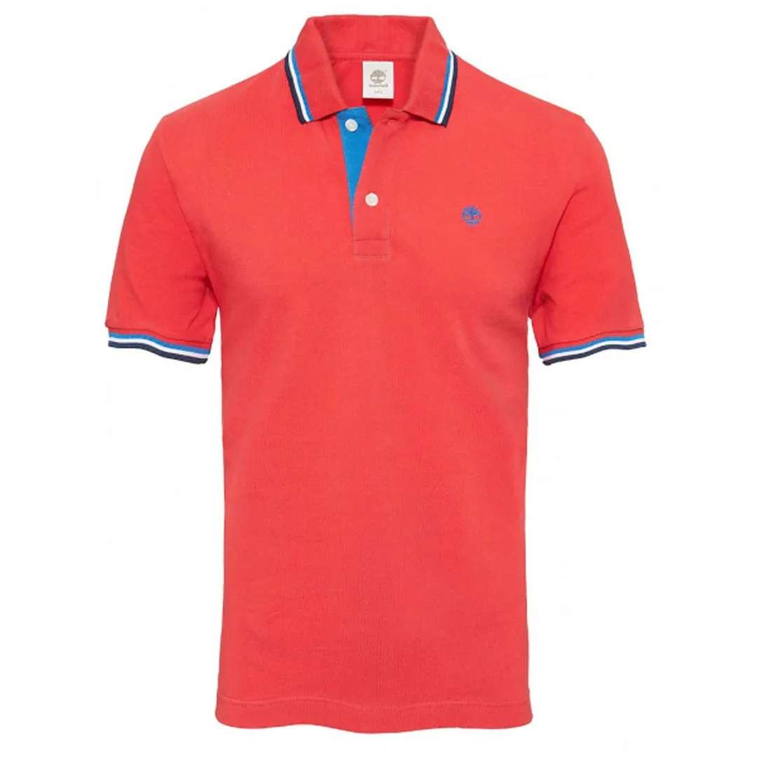 Timberland Logo Mens Red Polo Shirt