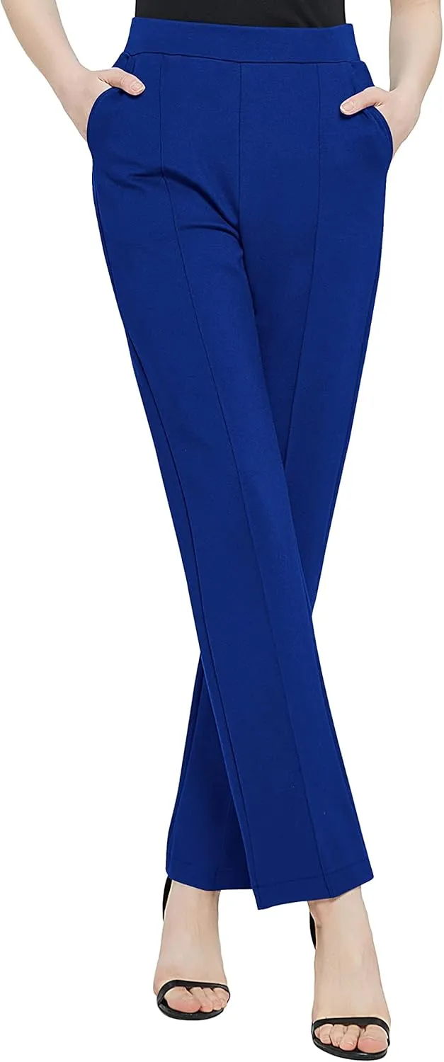 Urban CoCo Women's Yoga Dress Pants Stretchy Casual Slacks Straight Leg Work Pants with Pockets