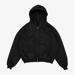 Wake Your Dreams | ZIPPED HOODIE  { TWILIGHT BLACK