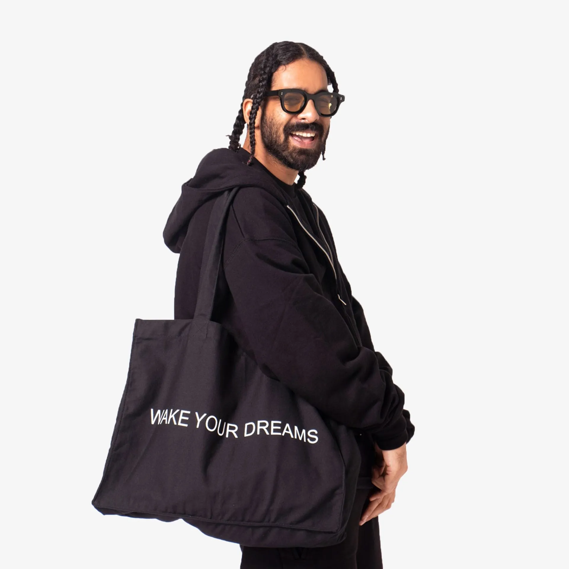 Wake Your Dreams | ZIPPED HOODIE  { TWILIGHT BLACK