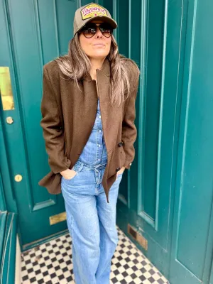 Willow Oversized Wool Blazer - Chocolate