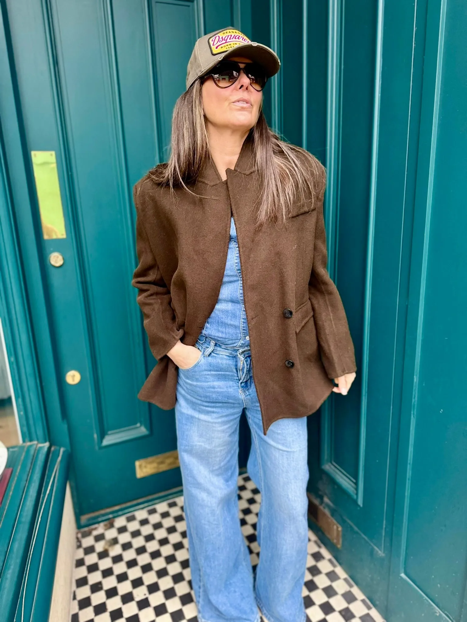 Willow Oversized Wool Blazer - Chocolate