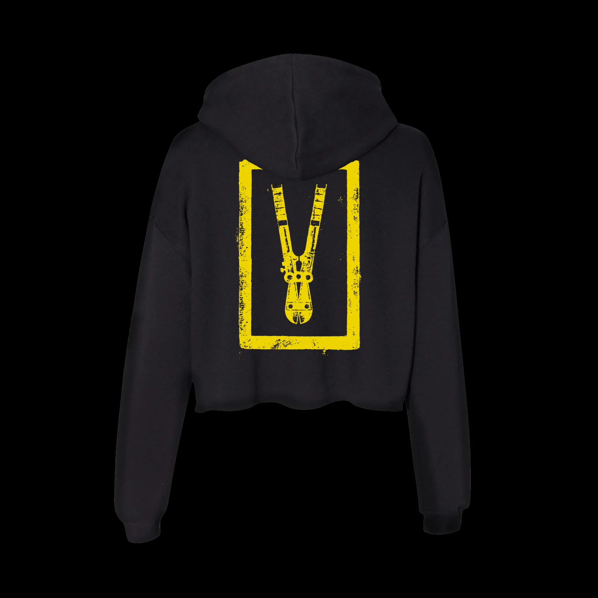 Womens Bolt Cutter Crop Hoodie / Black