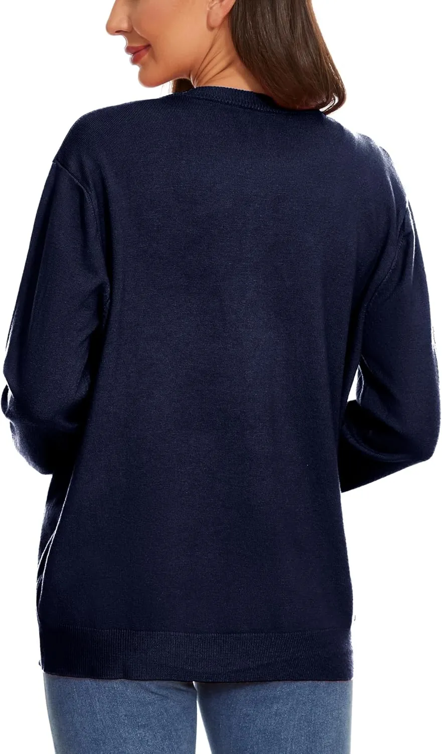 Womens Cardigan Sweaters Button Down Classic Long Sleeve Casual Crew Neck Soft Spring TopsS-2XL