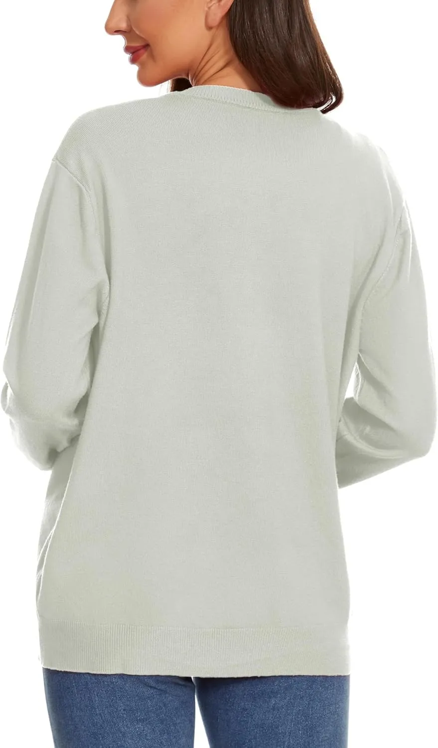 Womens Cardigan Sweaters Button Down Classic Long Sleeve Casual Crew Neck Soft Spring TopsS-2XL